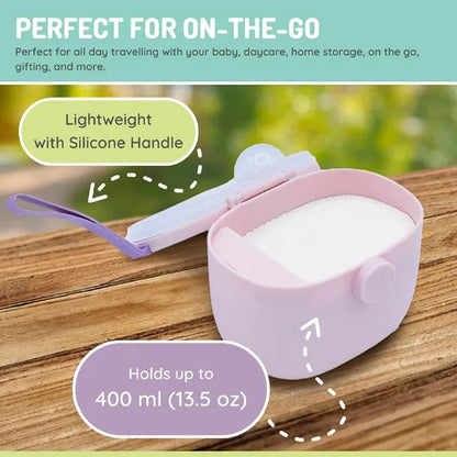 Melii Portable Baby Formula & Snack Dispenser With Scoop 6 Pack (Pink)