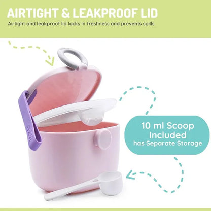 Melii Portable Baby Formula & Snack Dispenser With Scoop 6 Pack (Pink)