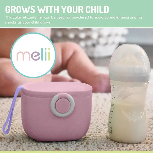 Melii Portable Baby Formula & Snack Dispenser With Scoop 6 Pack (Pink)