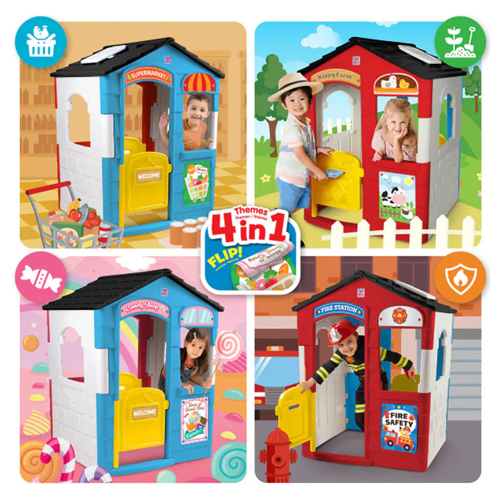 Grow'n Up 4-in-1 Theme Playhouse Interactive Backyard Playset
