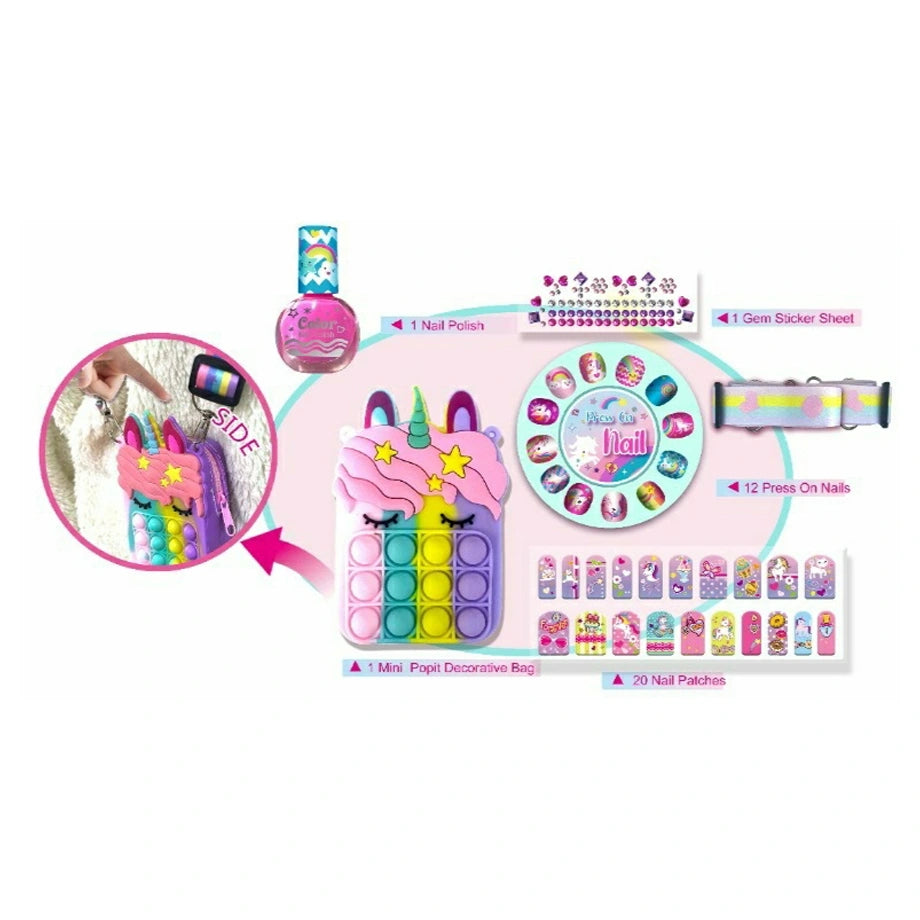 Pecoware Pop It Purse Nail Beauty Set