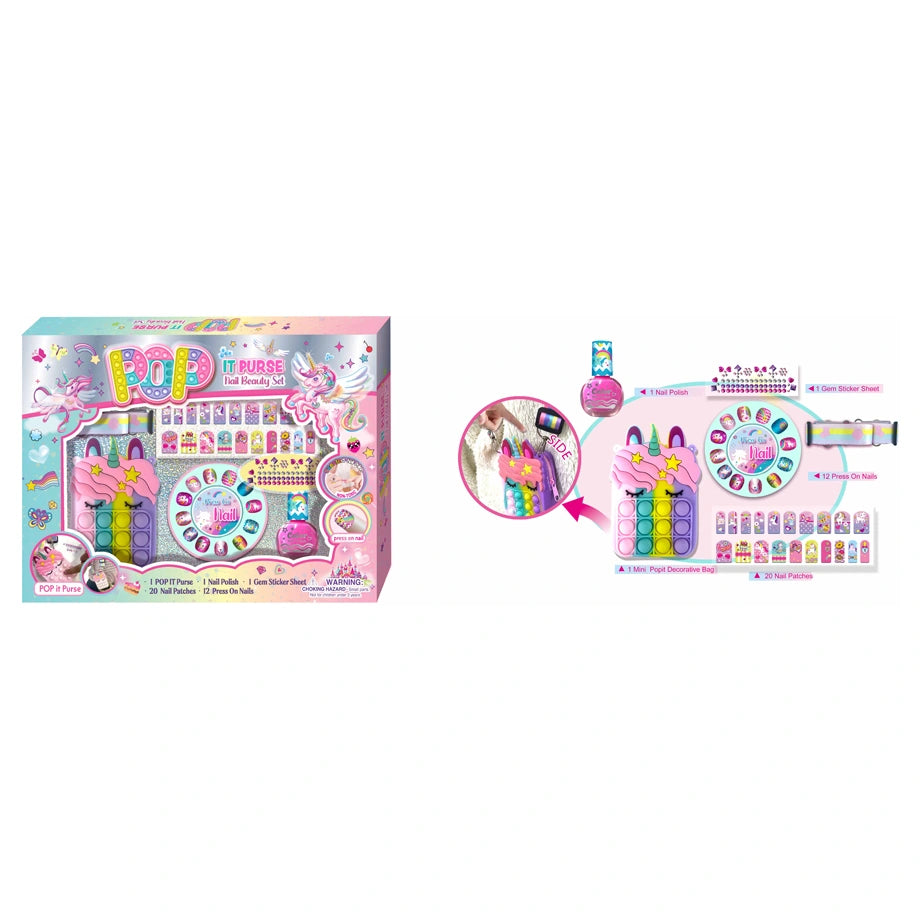 Pecoware Pop It Purse Nail Beauty Set
