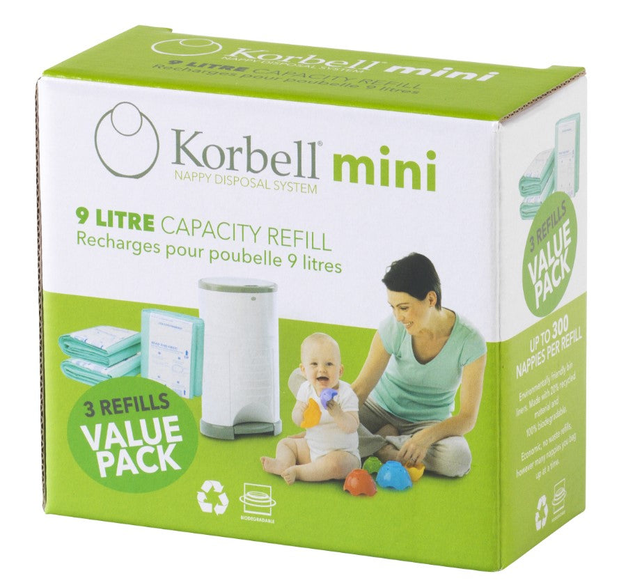 Korbell - Refill For Mini Nappy Bin (Pack of 3)