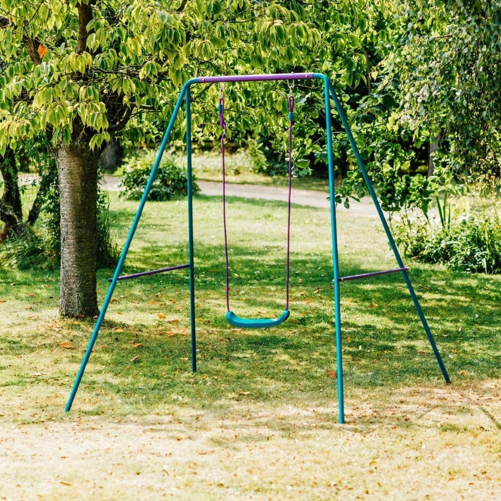Plum 2-In-1 Metal Swing Set
