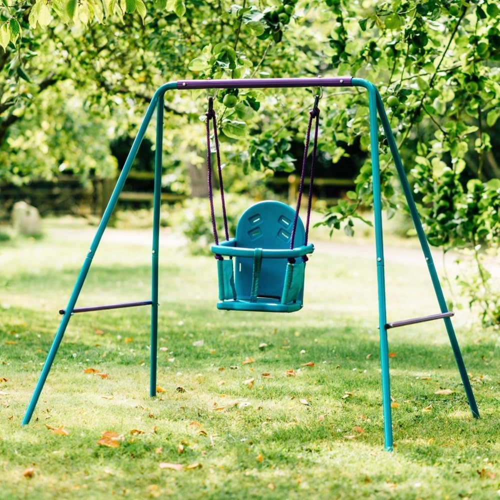 Plum 2-In-1 Metal Swing Set