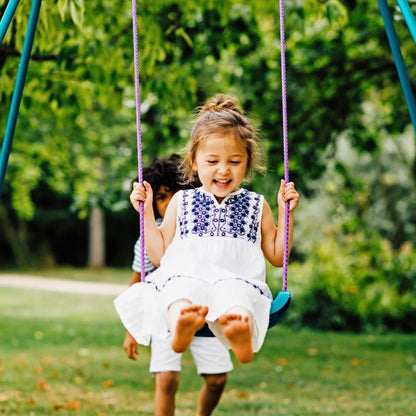 Plum 2-In-1 Metal Swing Set