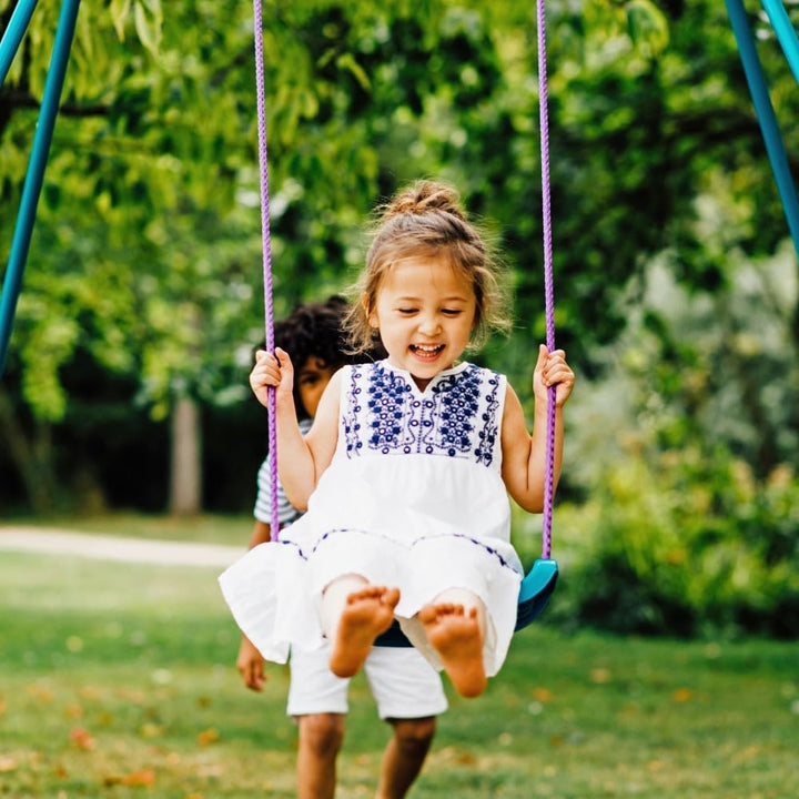 Plum 2-In-1 Metal Swing Set