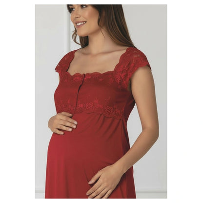 Mini Plum Pyjama Set Maternity & Nursing (Cherry Red)