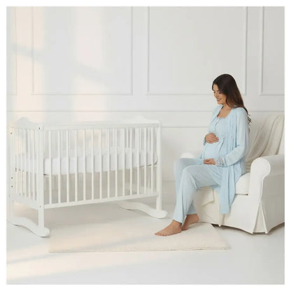 Mini Plum Pyjama & Robe Set Maternity & Nursing (Blue)