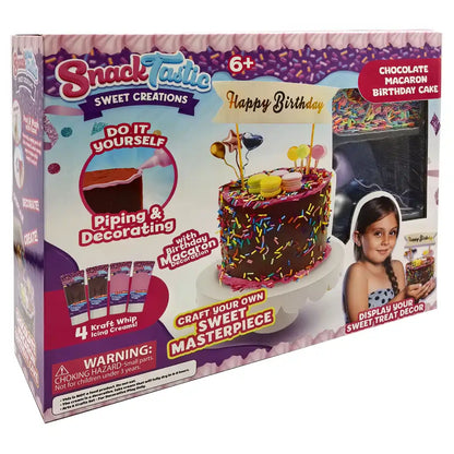 Snack Tastic Chocolate Macaron Birthday Cake