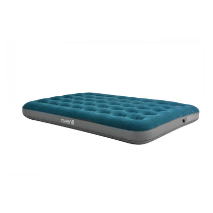 Jilong Double Olive Green CloudCoil Air Mattress with Built-In Foot Pump