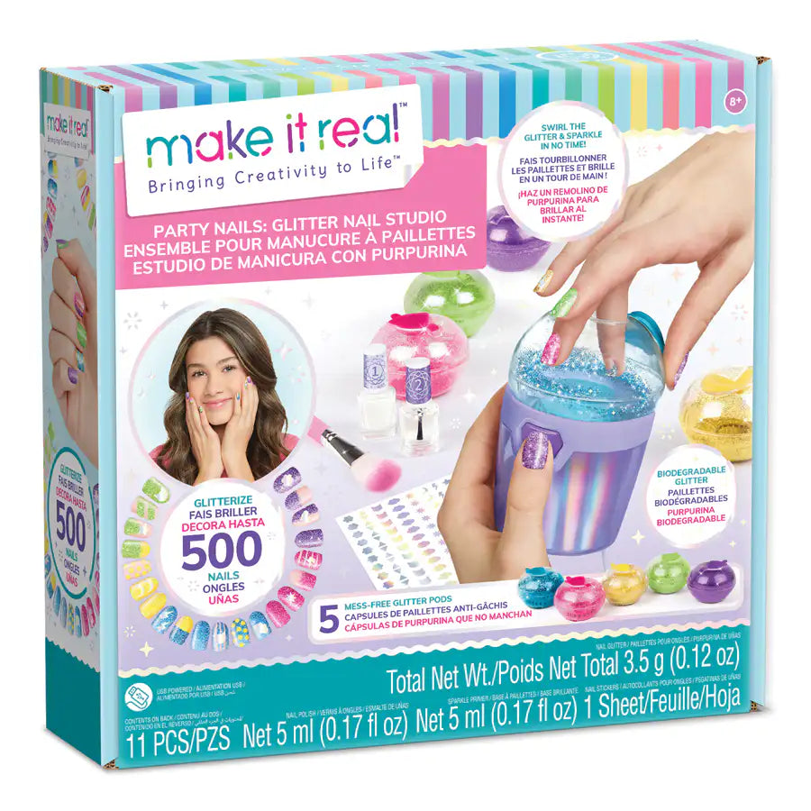 Make It Real Party Nails Glitter Design Set Make It Real Party Nails Glitter Design Set