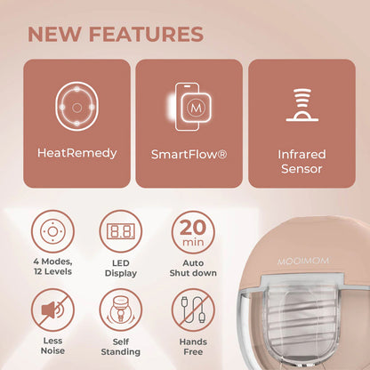 MOOIMOM X1 Ultra Smart Hands Free Electric Breast Pump