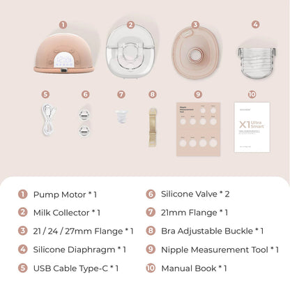 MOOIMOM X1 Ultra Smart Hands Free Electric Breast Pump