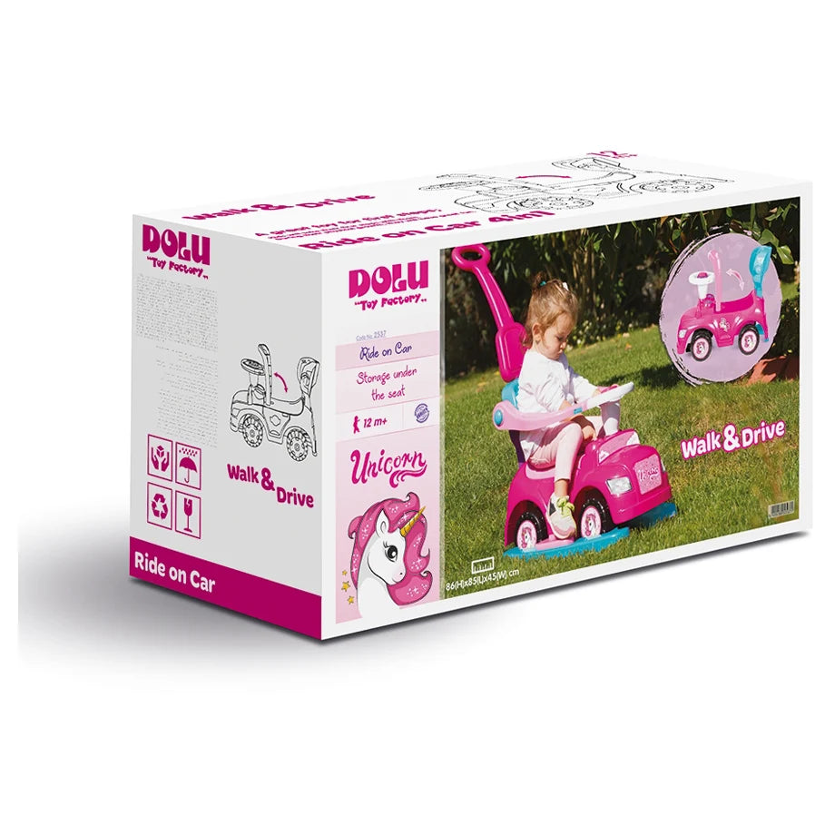 Dolu Unicorn Step Car 4 In 1 (Pink)