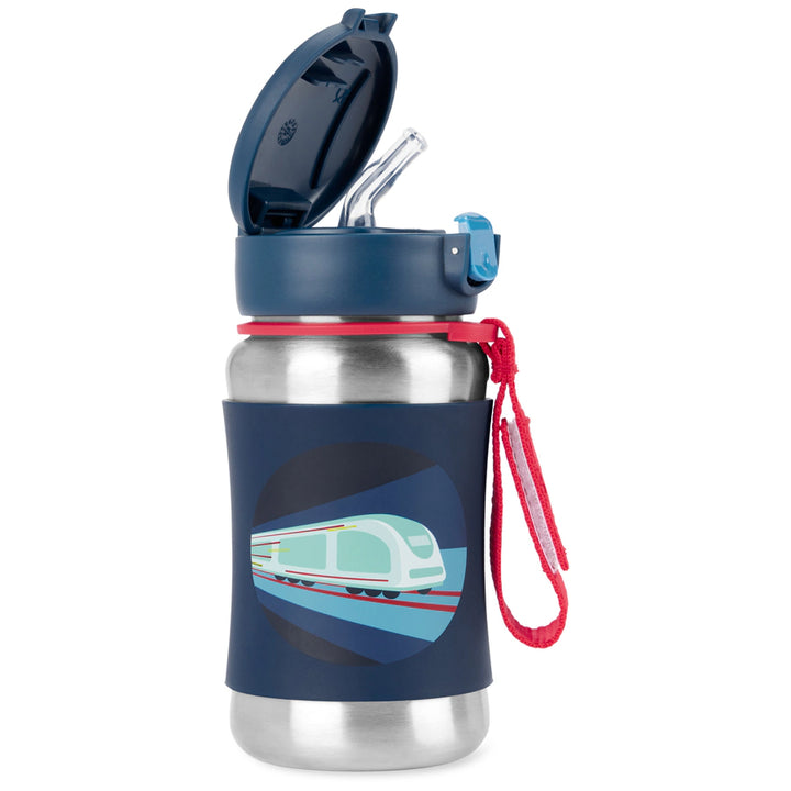 Skip Hop Spark Style Stainless Steel Straw Bottle Train