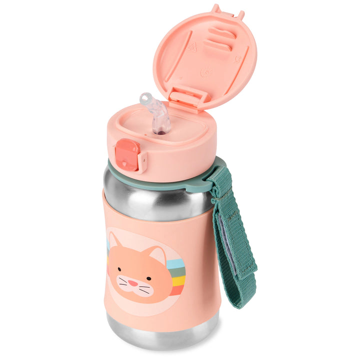 Skip Hop Zoo Stainless Steel Straw Bottle Cat