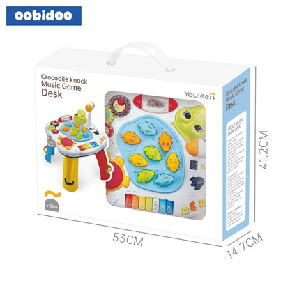 Oobidoo Crocodile Musical Activity Desk with Hammer Game (6-36M)