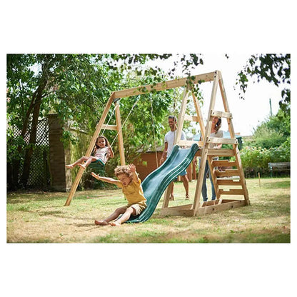Plum Tamarin Wooden Climbing Frame With Swing And Slide