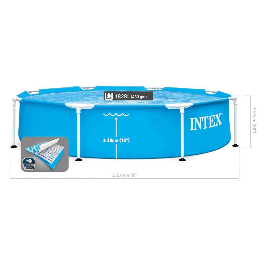 حوض سباحة بإطار معدني من شركة Intex (2.44 متر × 51 سم) حوض سباحة بإطار معدني من شركة Intex (2.44 متر × 51 سم)