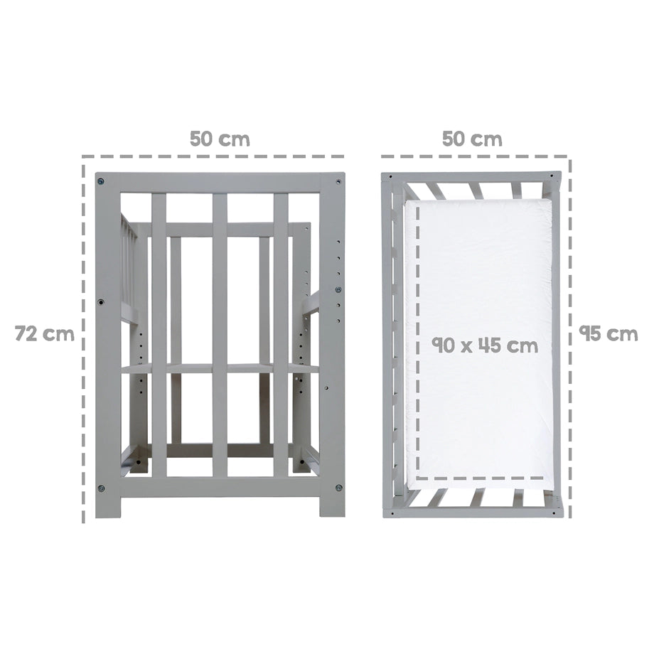 Roba 4 In1 Bedside Crib  Star Magic, 45 × 90 Cm (Taupe)