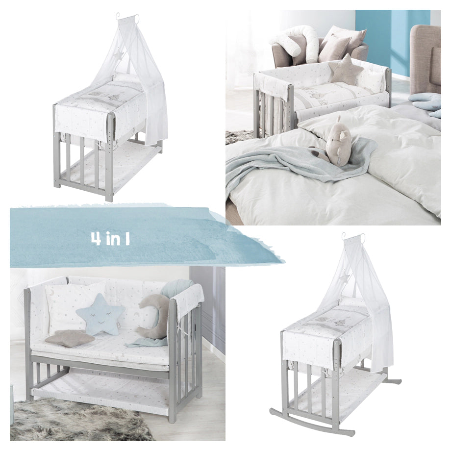 Roba 4 In1 Bedside Crib  Star Magic, 45 × 90 Cm (Taupe)