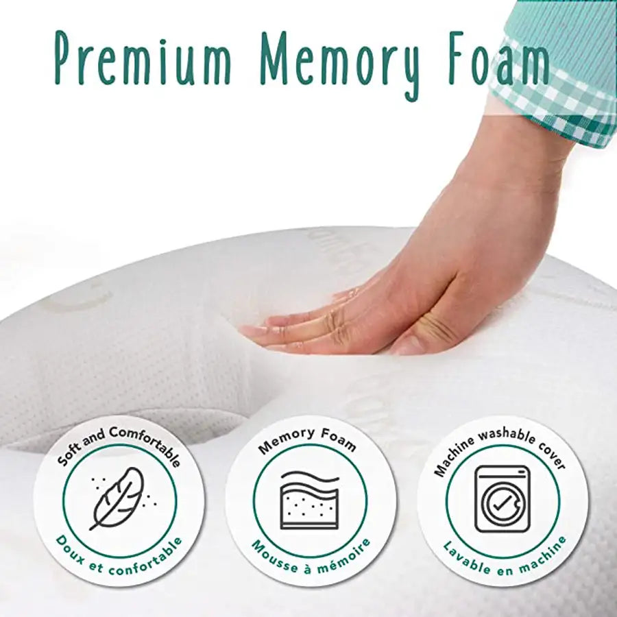 Babyworks Feeding Pillow with Memory Foam (White)