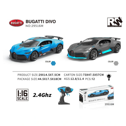Rw 2.4G 1:16 Scale Bugatti Divo 4WD Licensed RC Car