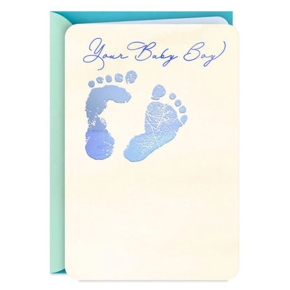 Hallmark Footprints on Your Heart New Baby Boy Card