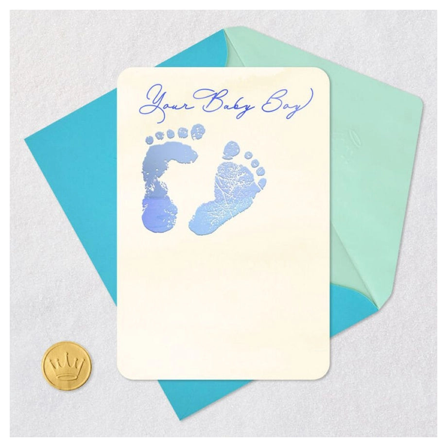 Hallmark Footprints on Your Heart New Baby Boy Card