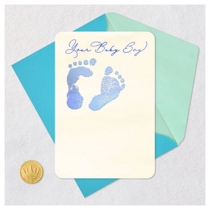 Hallmark Footprints on Your Heart New Baby Boy Card