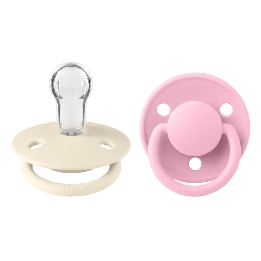Bibs De Lux Onesize Silicone Pacifier - Pack of 2 (Ivory/Baby Pink)