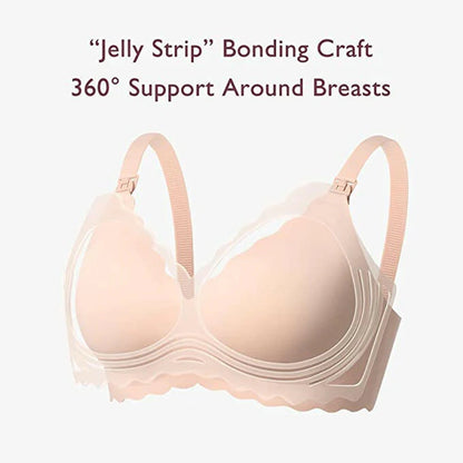 Momcozy Seamless Support Floral Nursing Bra-Small (Beige)