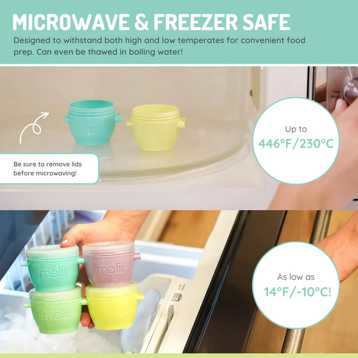 Melii Silicone Snap & Go Pads Food Storage Container 4 Oz (4 Pcs)