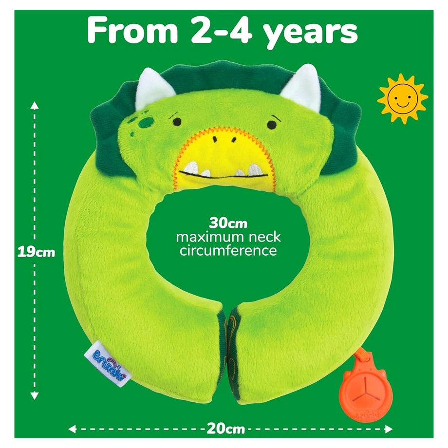 Trunki Travel Neck Pillow Includes Grip for Comforter (Green)