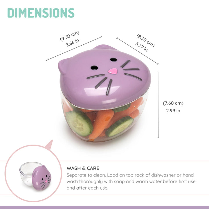 Melii Snack Container Purple Cat