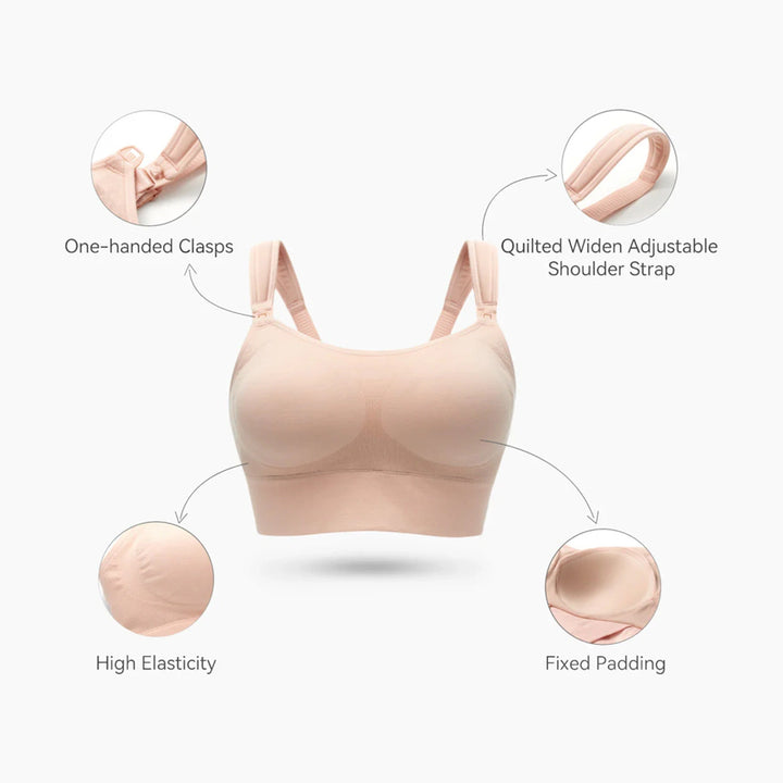 Momcozy All-in-One Super Flexible Pumping Bra - Medium (Beige)