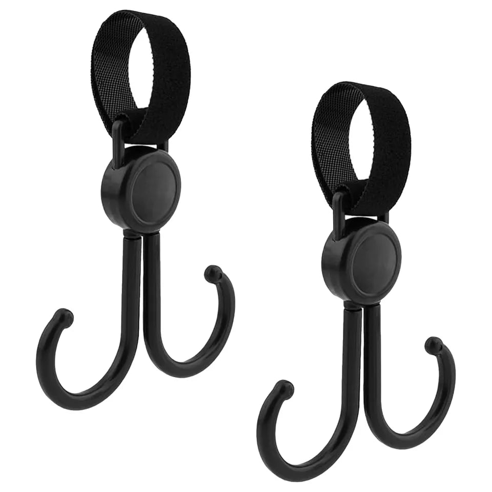 Sunveno 360° Universal Multipurpose Stroller Hook Pack of 2 (Black)