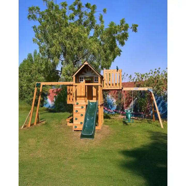 Dynamic Sports Arabian Leopard Wooden Swing Set