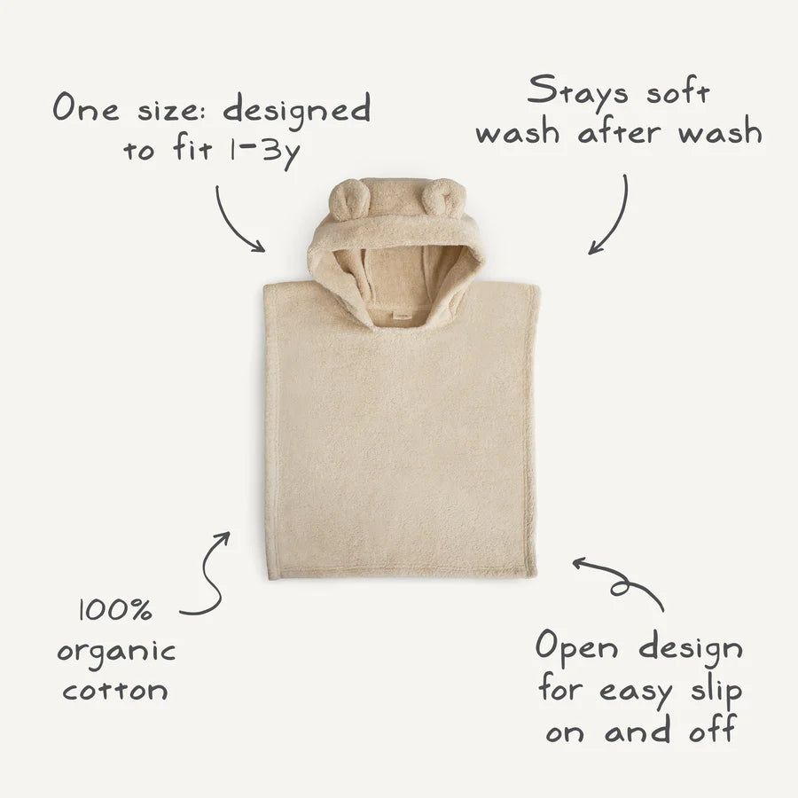 Mushie Poncho Towel Bear (Blush)