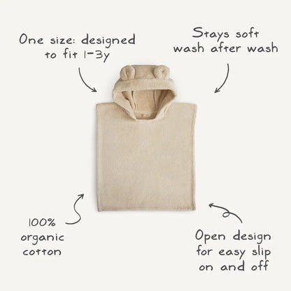 Mushie Poncho Towel Bear (Blush)