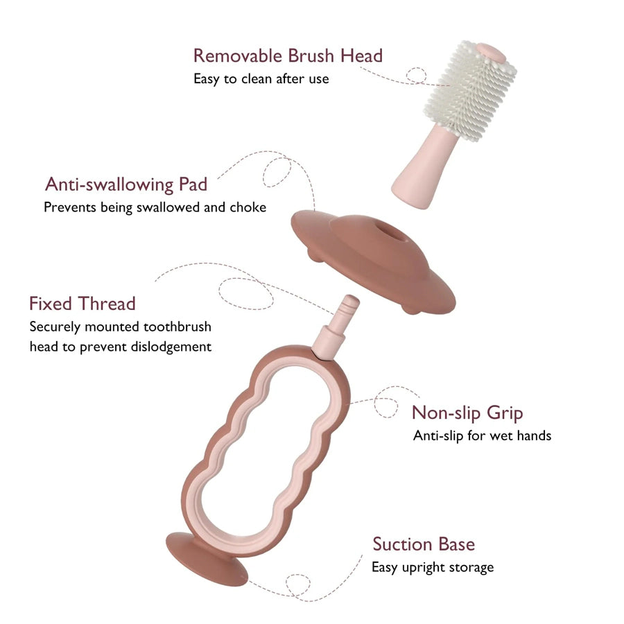 Momcozy Baby Silicon Toothbrush & Tounge Cleaner - Silicone