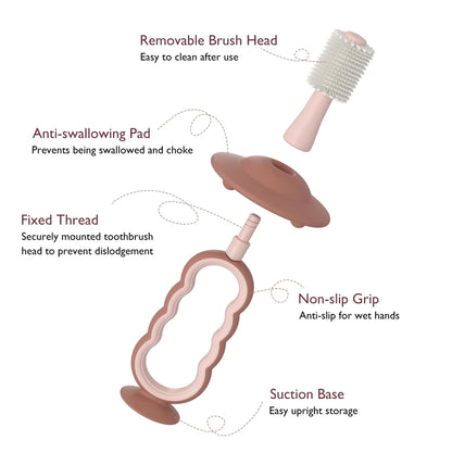 Momcozy Baby Silicon Toothbrush & Tounge Cleaner - Silicone