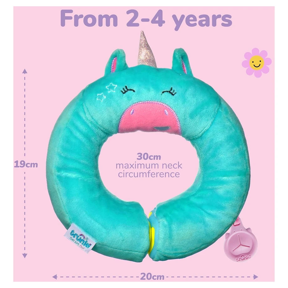 Trunki Travel Neck Pillow Includes Grip for Comforter (Blue)