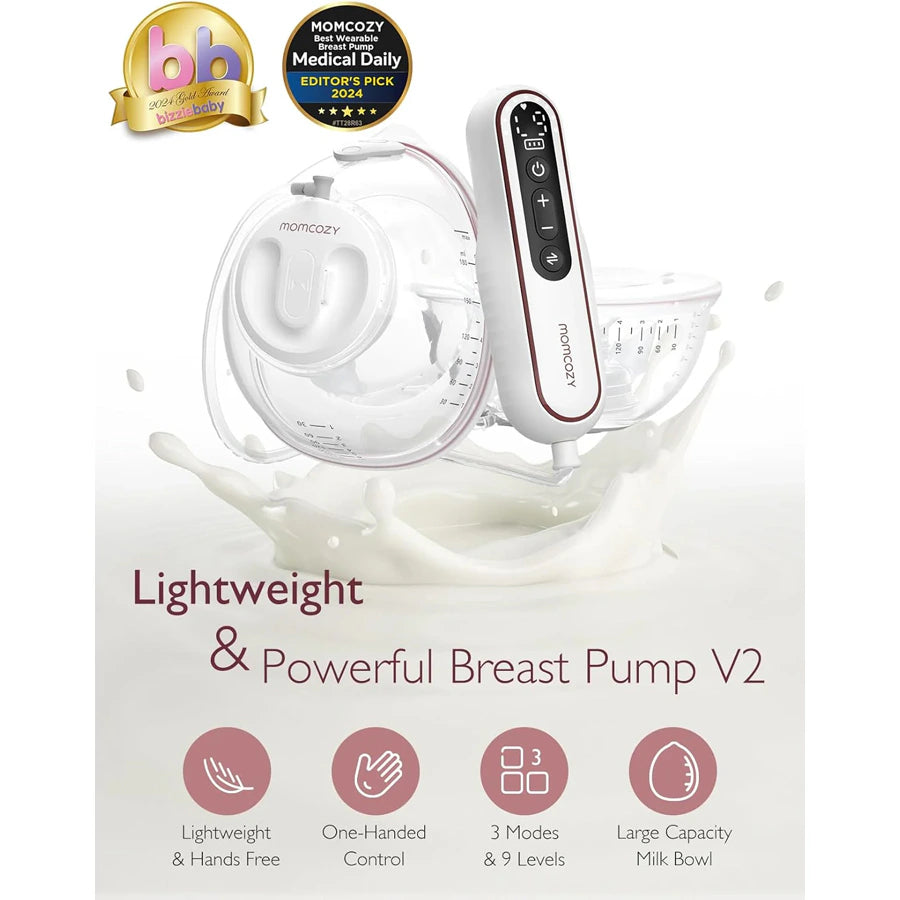 Momcozy Ultra Light Wearable Breast Pump Set V2 (White)