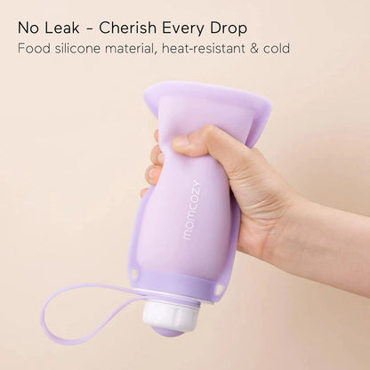 Momcozy Silicone Milk Storage Bags Purple+Grey (Pack of 2)