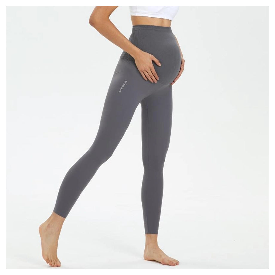 Mooimom Ulti Comfort Belly Cover Maternity Leggings (Grey)