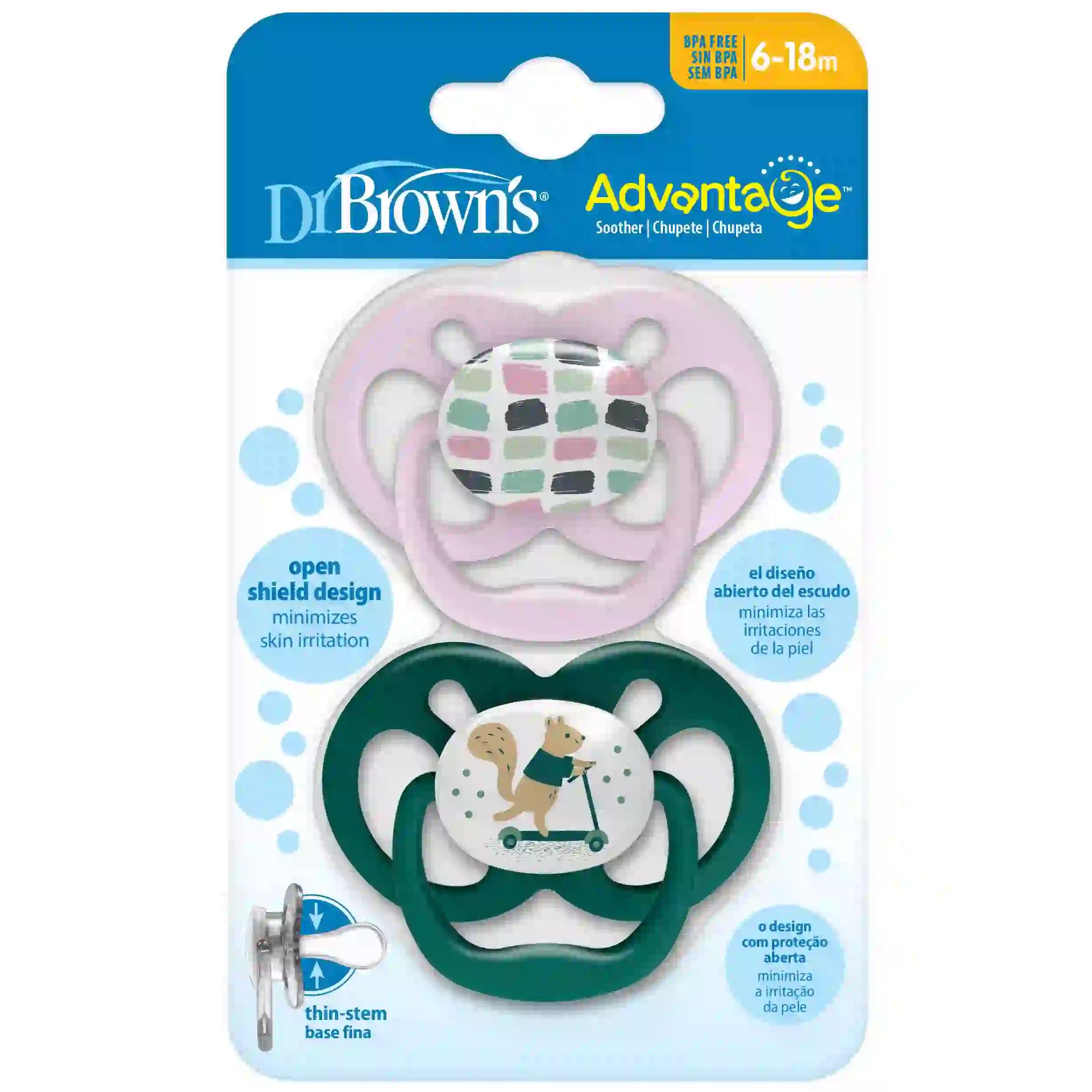 Dr. Browns Advantage Pacifier - Stage 2 (Pink, 2-Pack) Dr. Browns Advantage Pacifier - Stage 2 (Pink, 2-Pack)
