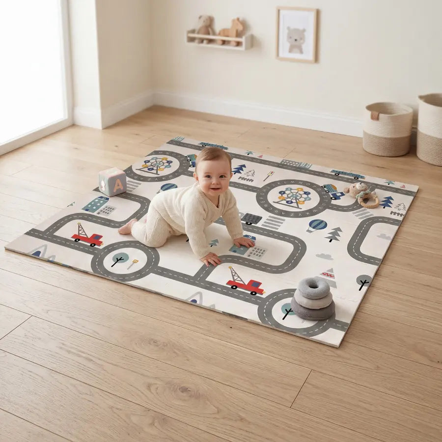 Snuggle Baby Reversible Folding Playmat Animal Family