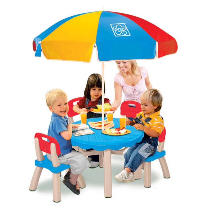 Grow'n Up Summertime Patio Set Kids Outdoor Table & Chair Set